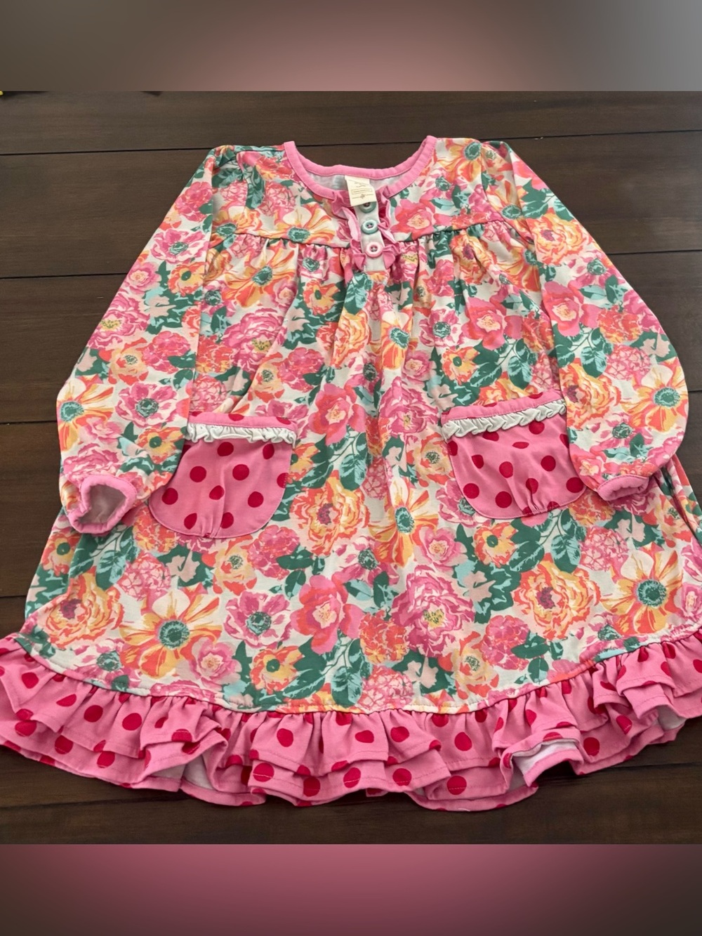 Matilda Jane Always Dreaming Pink Floral Nightgown or dress Wonderment size 4
